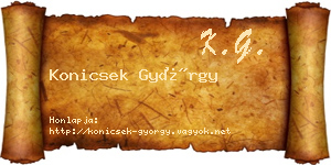Konicsek György névjegykártya